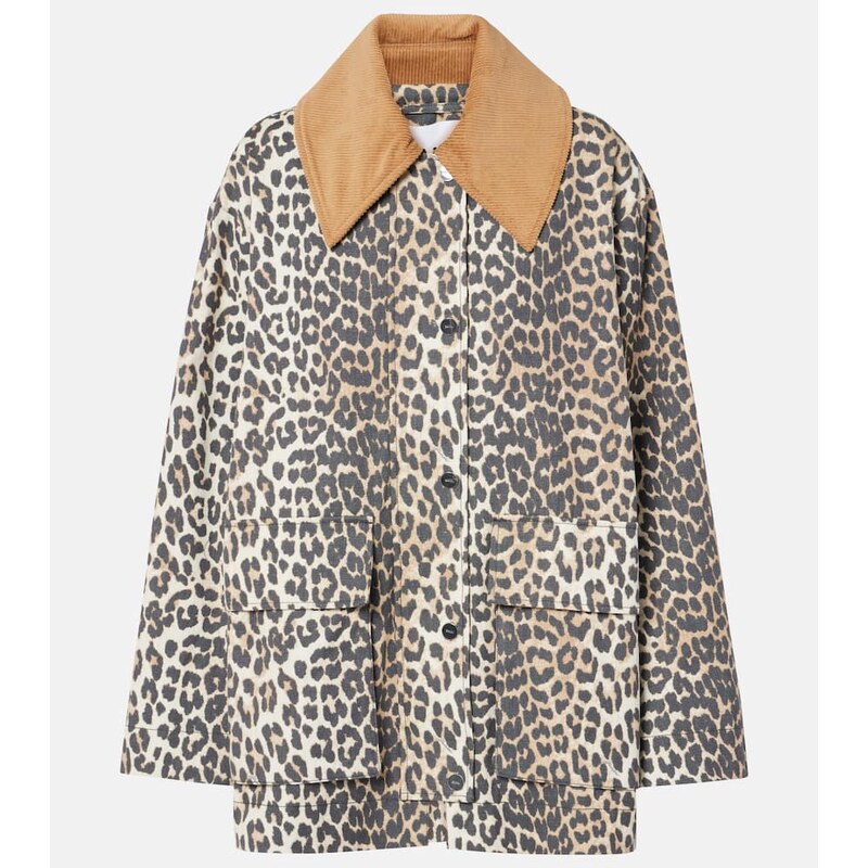 Ganni Leopard-print canvas jacket 67972276