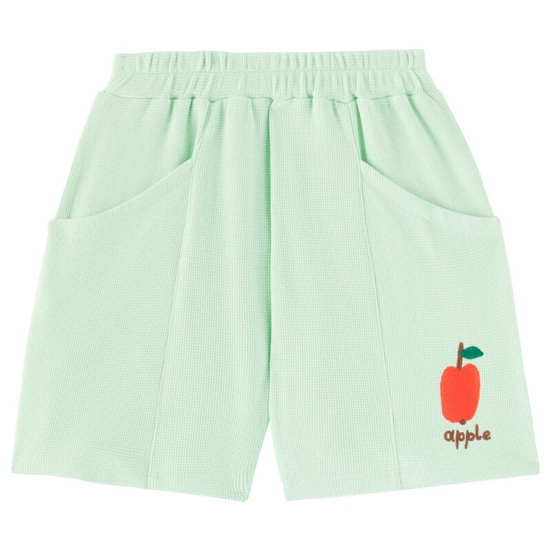 Jellymallow Apple waffle-knit cotton shorts 68195751