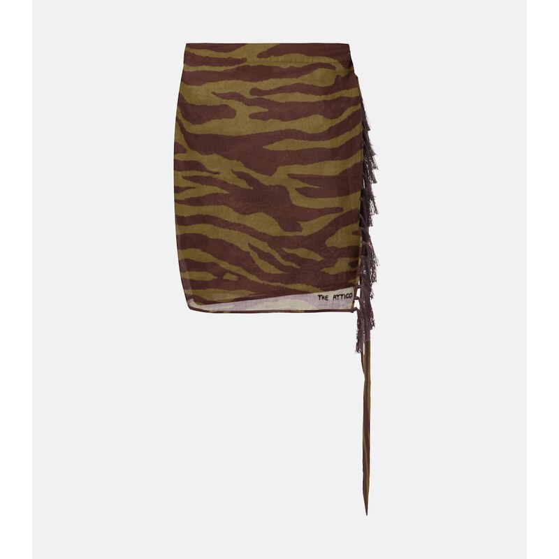 The Attico Zebra-print cotton muslin beach cover-up 67932231