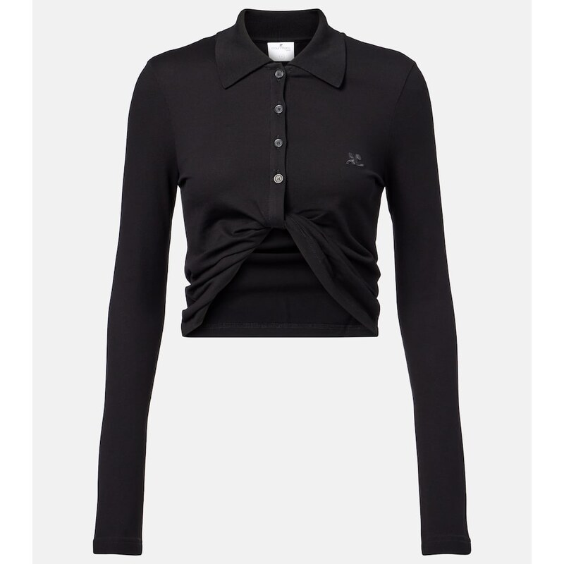 Courreges Courrèges Cropped cotton polo shirt 67931938