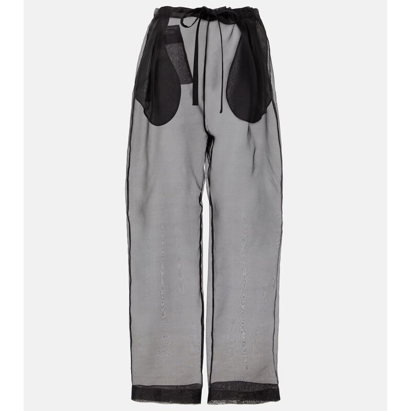 Khaite Trenton silk-blend organza wide-leg pants 68271980