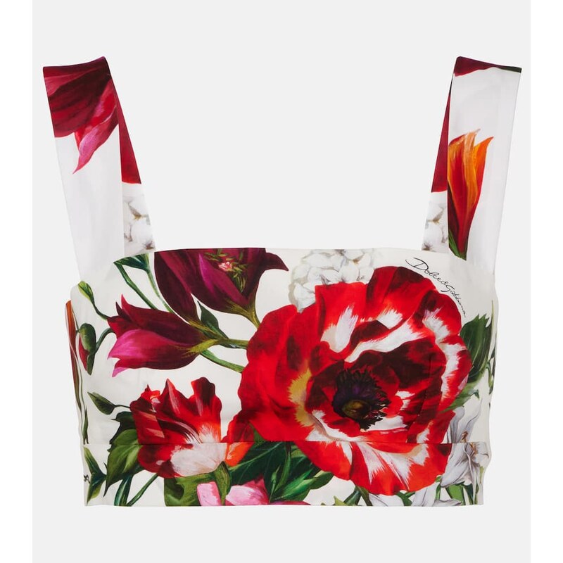 Dolce&Gabbana Floral cotton poplin bra top 68004750