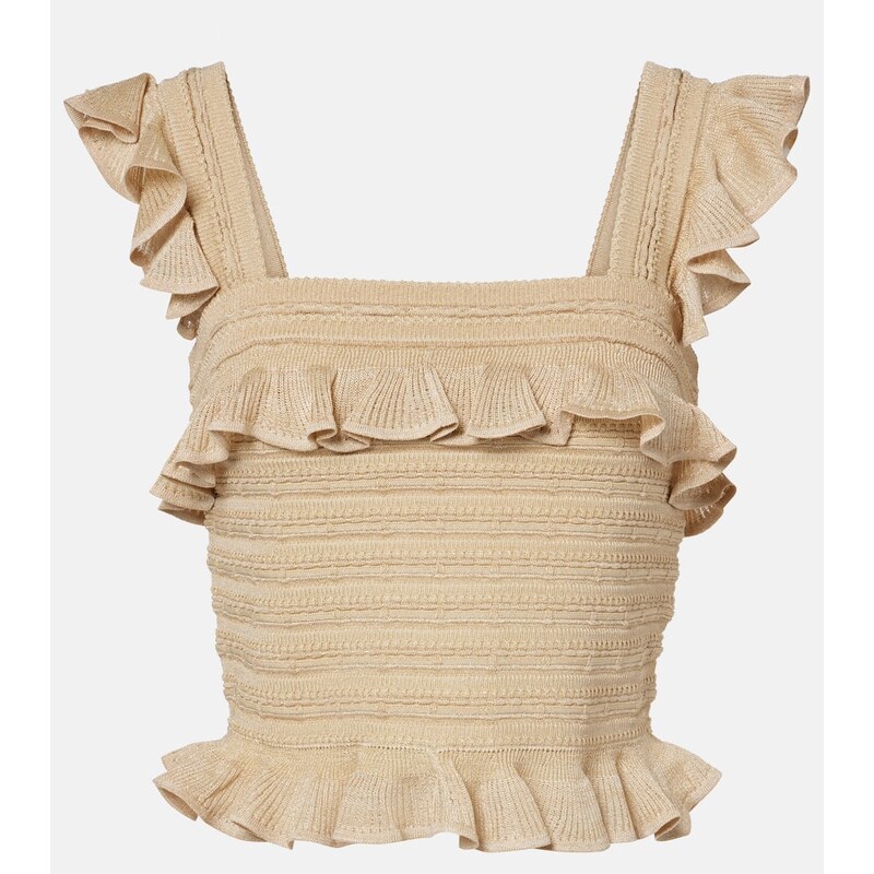 Zimmermann Ruffled lace lamÃ top 68060143