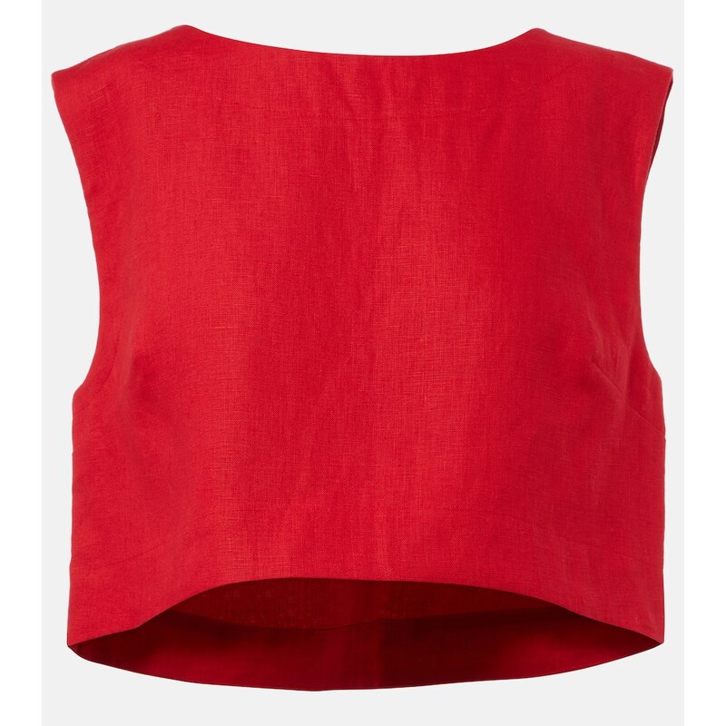 Posse Martina linen crop top 68386999