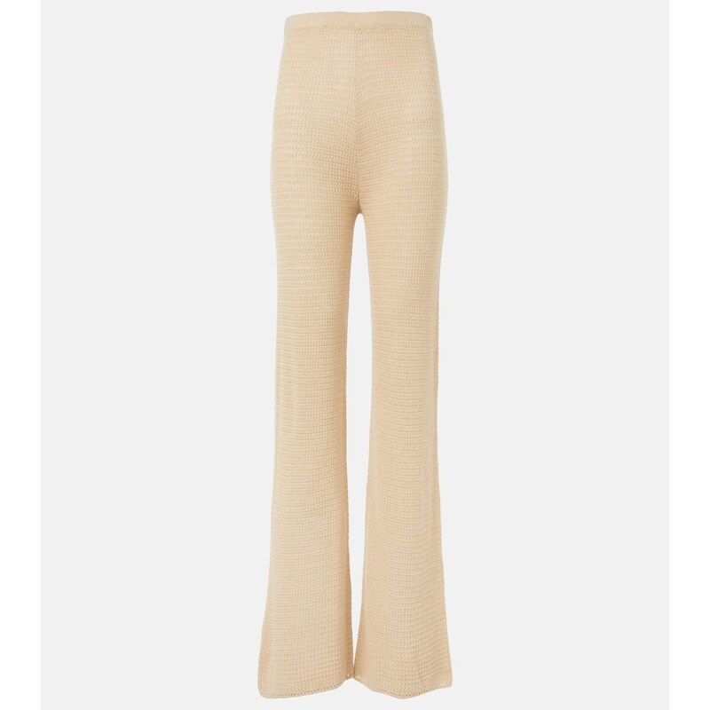 Posse Lennon knitted cotton-blend flared pants 67952110