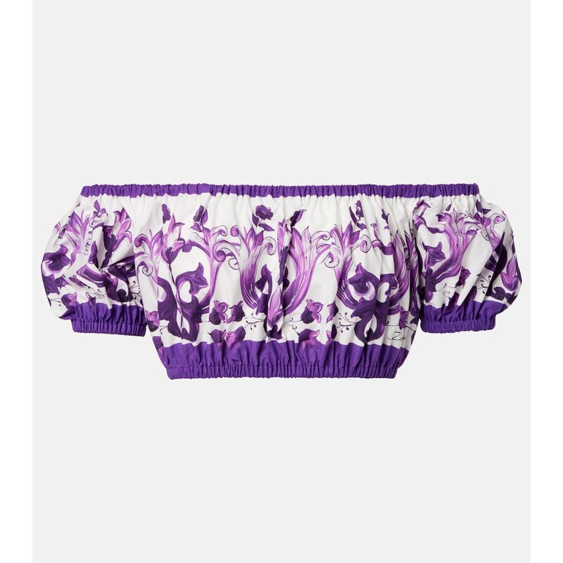 Dolce&Gabbana Majolica cotton crop top 67994359