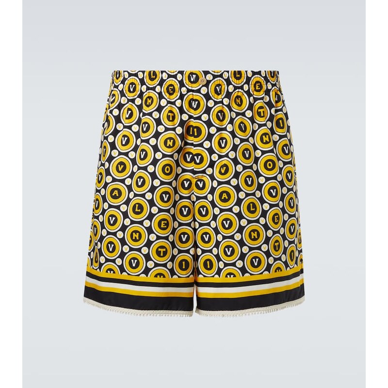 Valentino Printed cotton poplin shorts 68066104