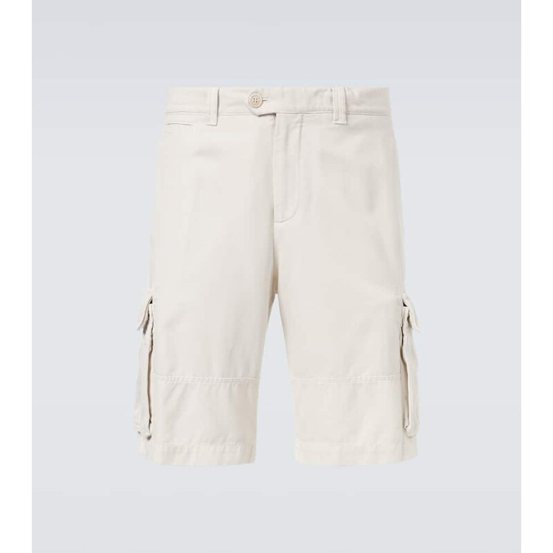Brunello Cucinelli Cotton and linen gabardine cargo shorts 68060115