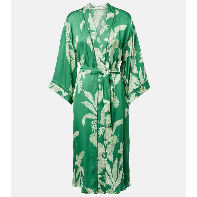 Poupette St Barth Erica floral satin kaftan 68138872