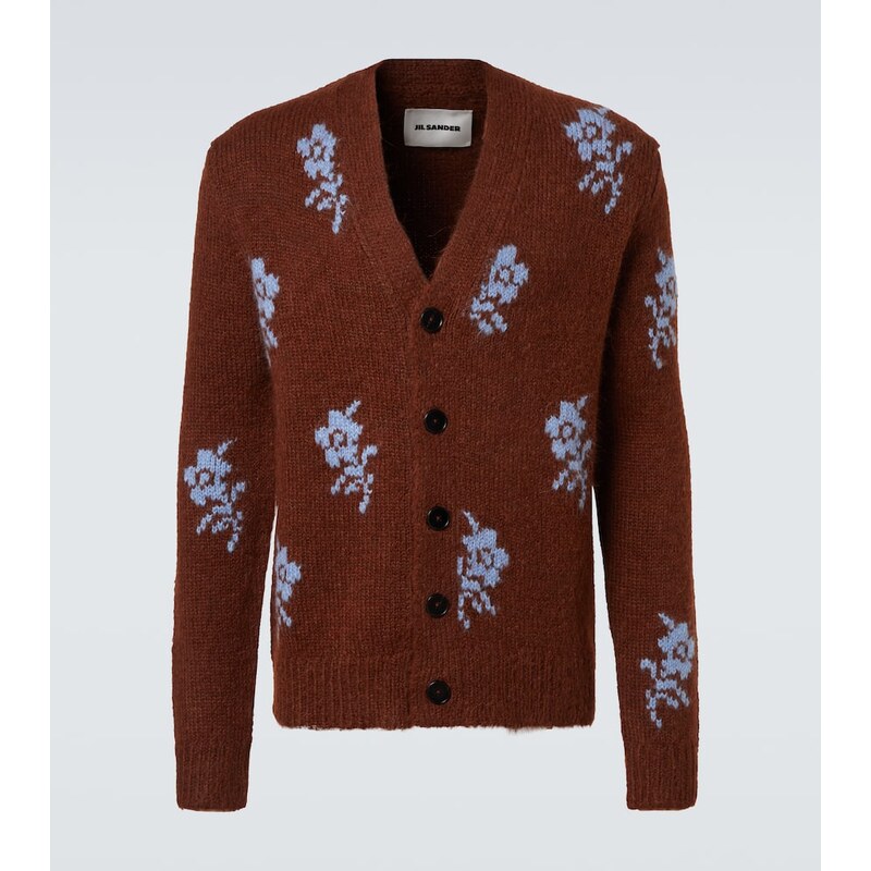 Jil Sander Intarsia alpaca and wool-blend cardigan 68025711