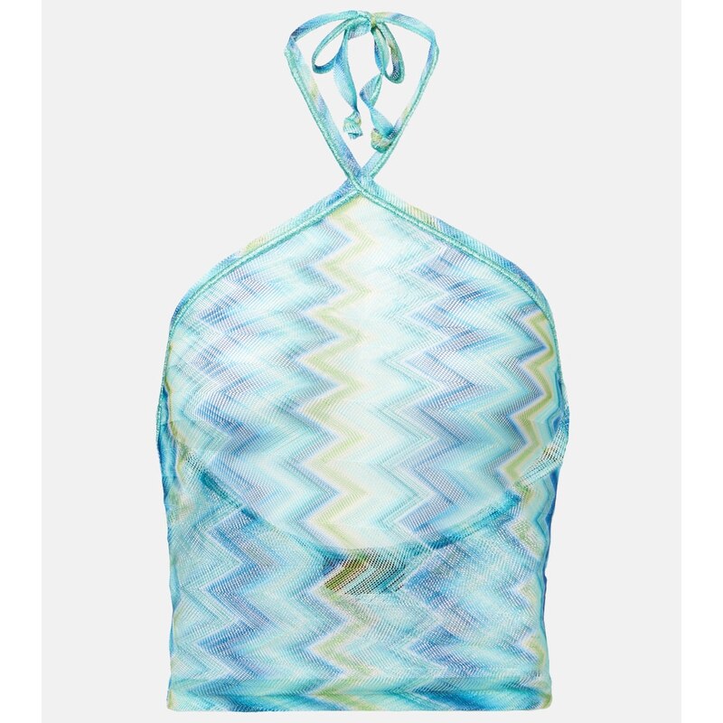 Missoni Zigzag sheer halterneck top 68013968