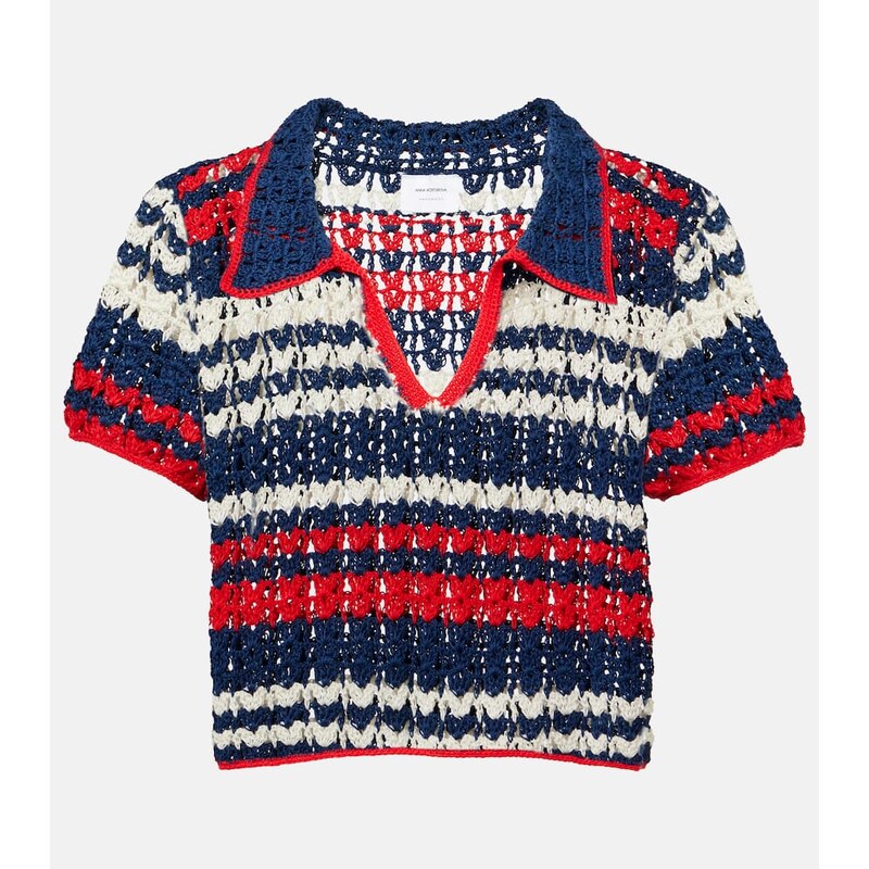 Anna Kosturova Crochet cotton crop top 68122063