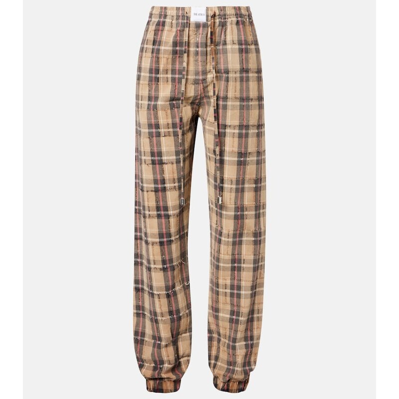 The Attico Checked cotton flannel cargo pants 67974079