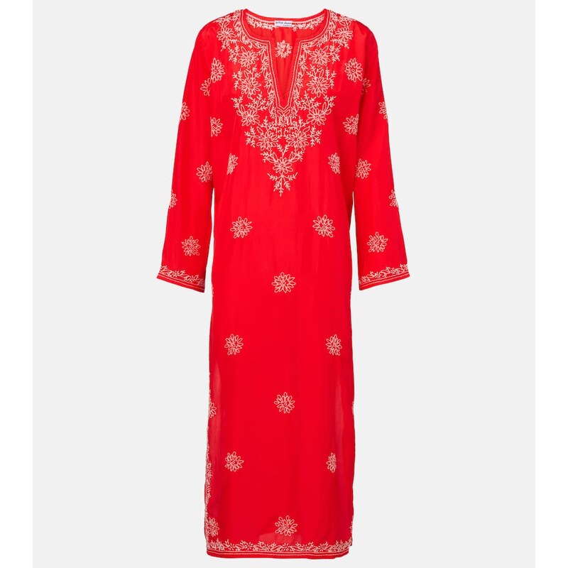 Juliet Dunn Embroidered silk kaftan 68176082