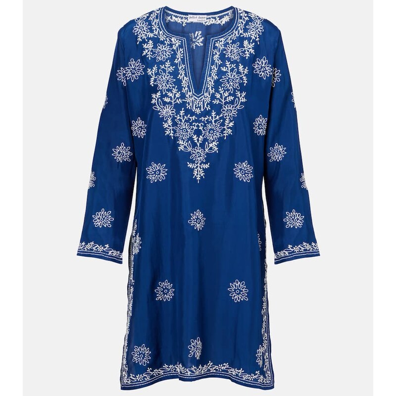 Juliet Dunn Embroidered silk tunic 68171155