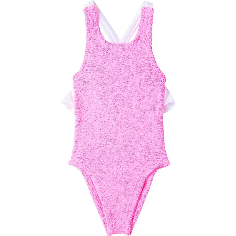 Hunza G Kids Lara bow-detail ruffled swimsuit 68133066