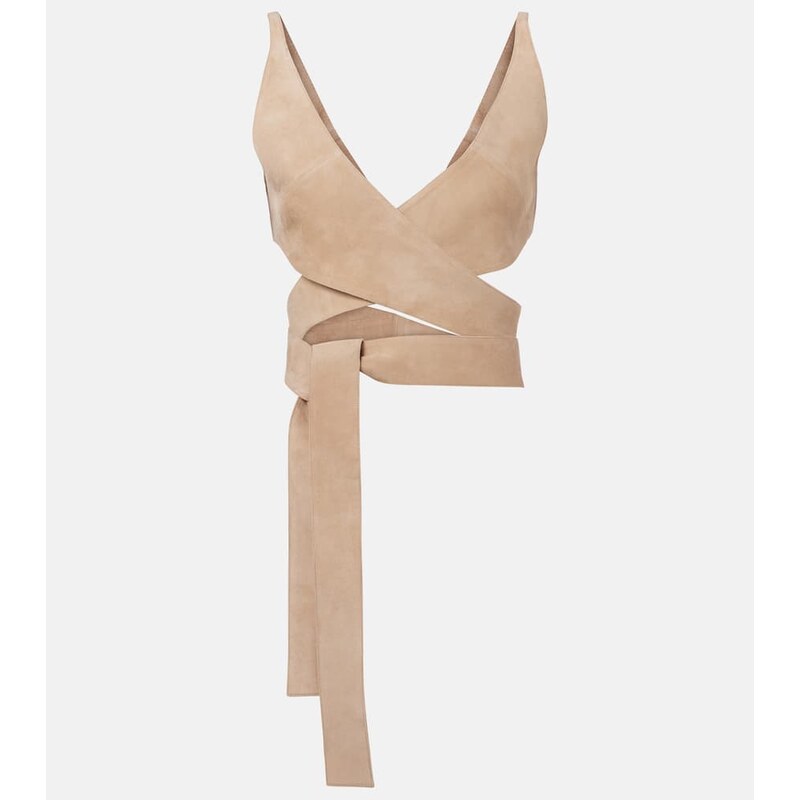 Alaia AlaÃ¯a Suede wrap top 68279036