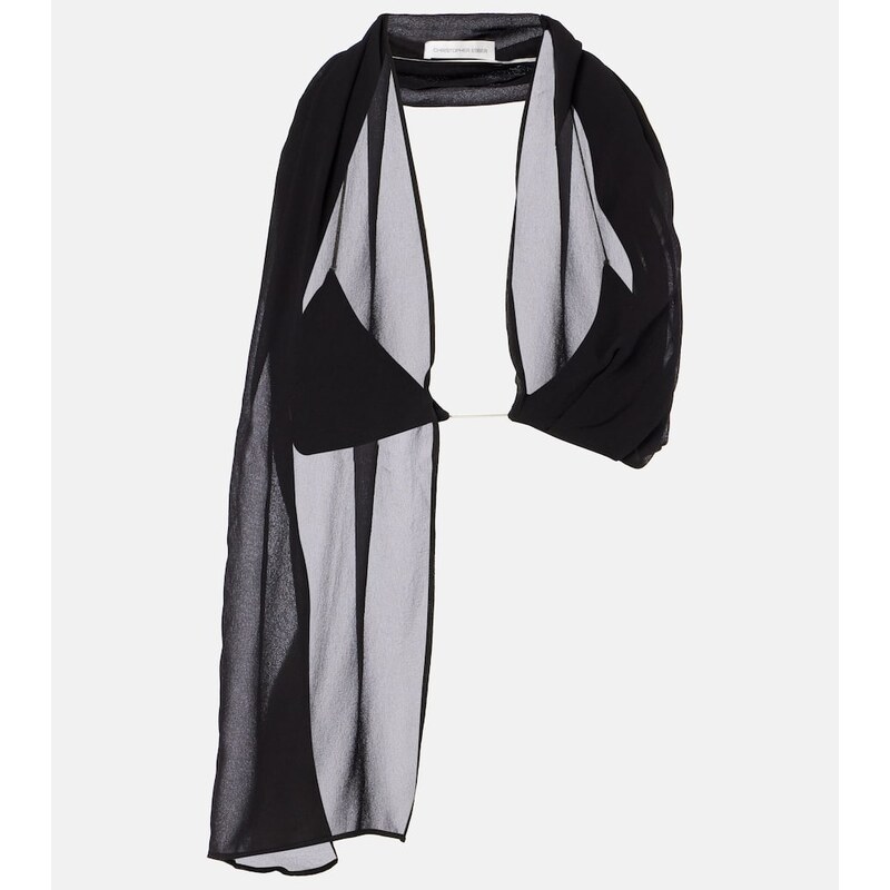 Christopher Esber Open-back silk georgette top 68332191