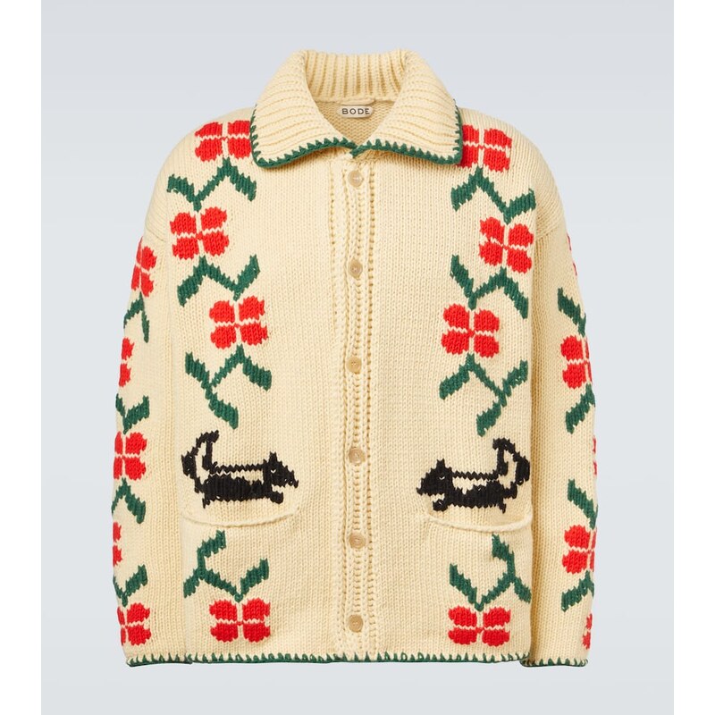 Bode Pirate Ship virgin wool cardigan 68293246