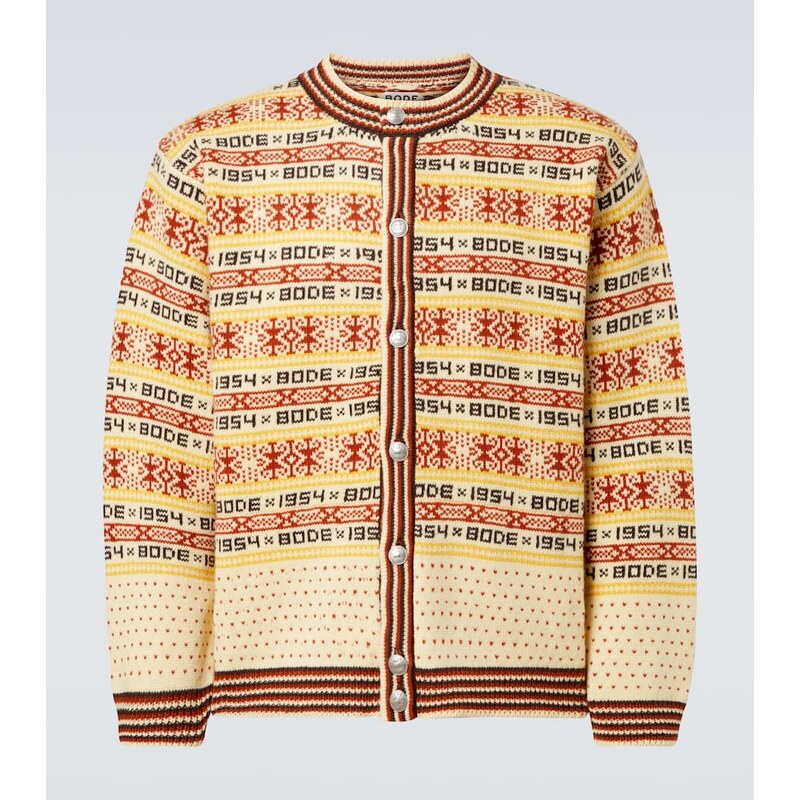 Bode Marzipan jacquard wool cardigan 68016579