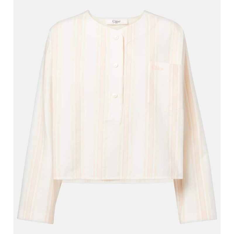 Chloe ChloÃ Striped cotton crop top 67963716