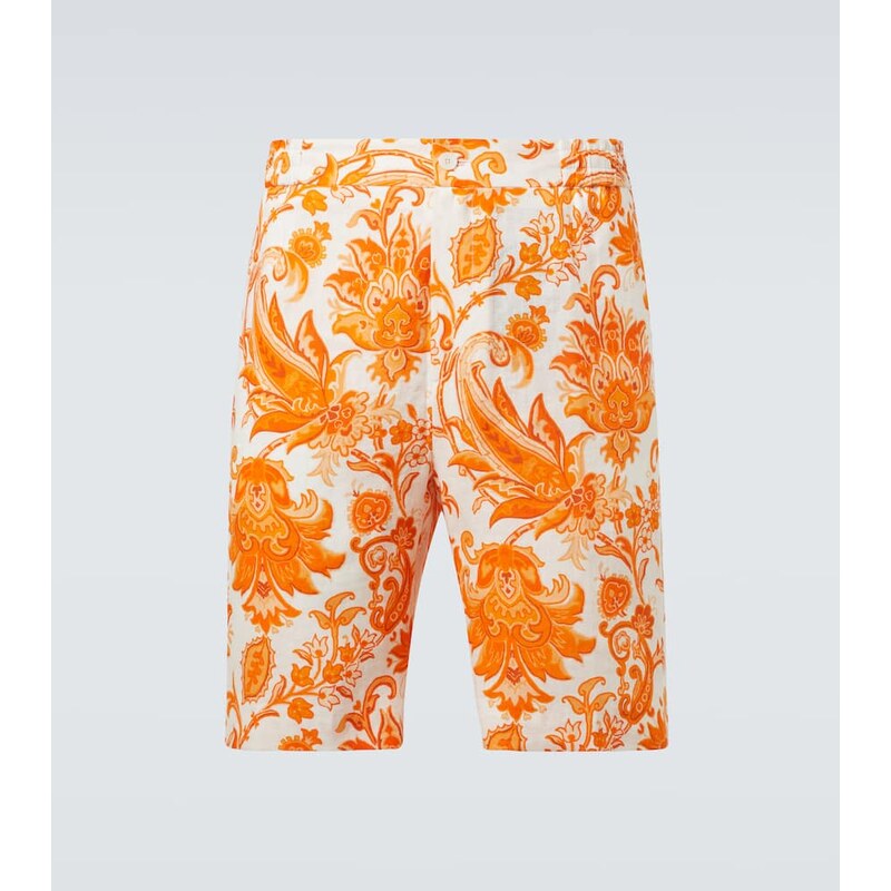Etro Paisley linen Bermuda shorts 67983271