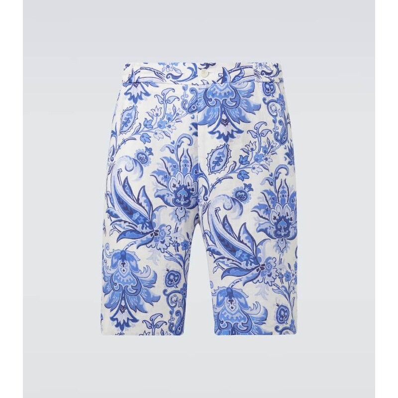 Etro Paisley linen Bermuda shorts 67993426