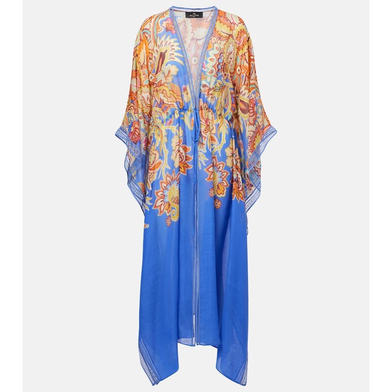 Etro Printed cotton and silk beach cover-up 68287014