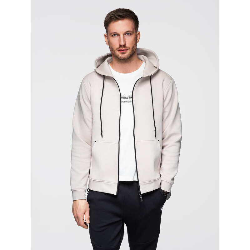 Ombre Sweatshirt unzipped hoodie in streetwear style - sand 64790844