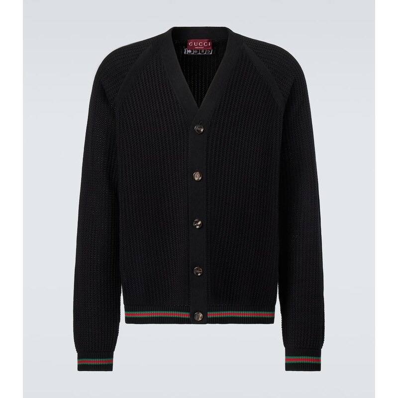 Gucci Web Stripe cotton cardigan 68065710