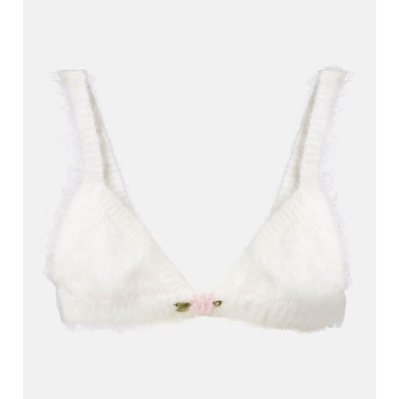 Alessandra Rich Mohair and wool-blend bra top 67943967