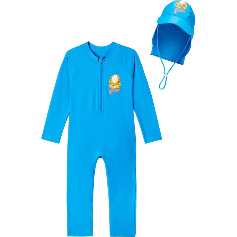 Jellymallow Lion rashguard swimsuit and sunhat set 68409496