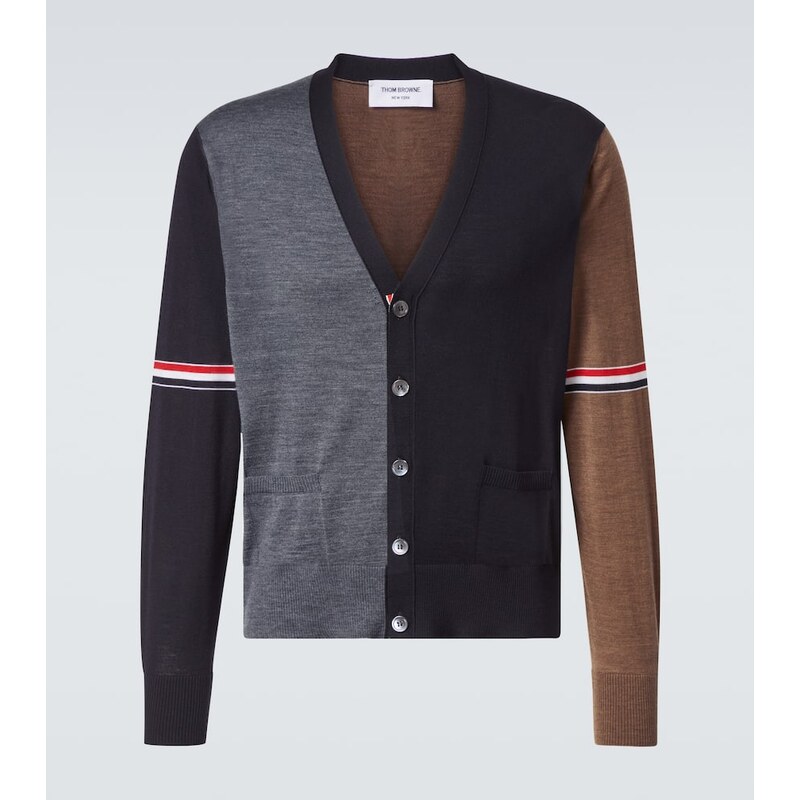 Thom Browne Colorblocked virgin wool cardigan 68268074