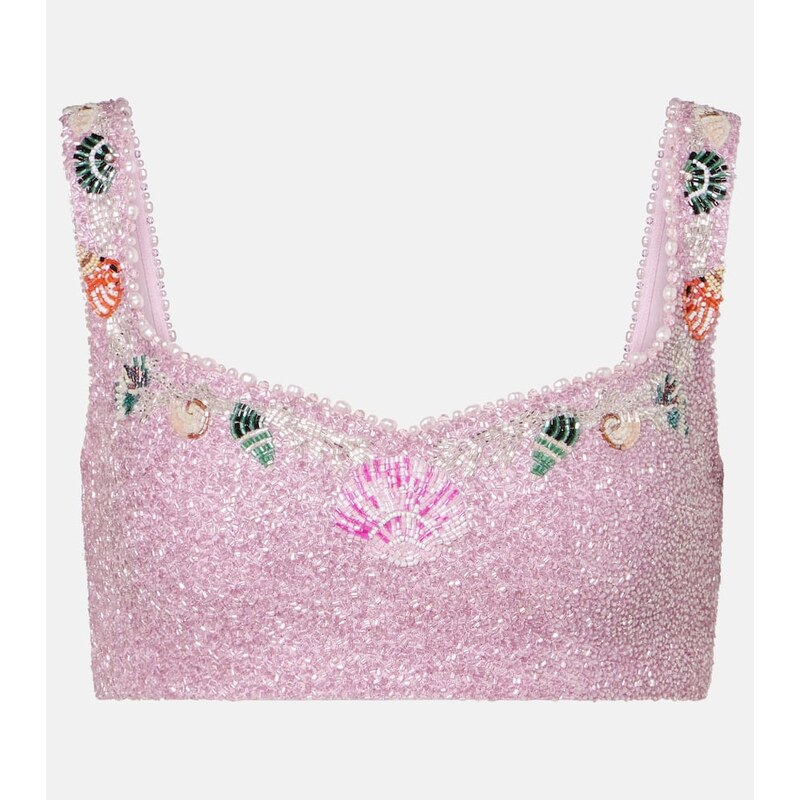 Clio Peppiatt Marina embellished crop top 67943976