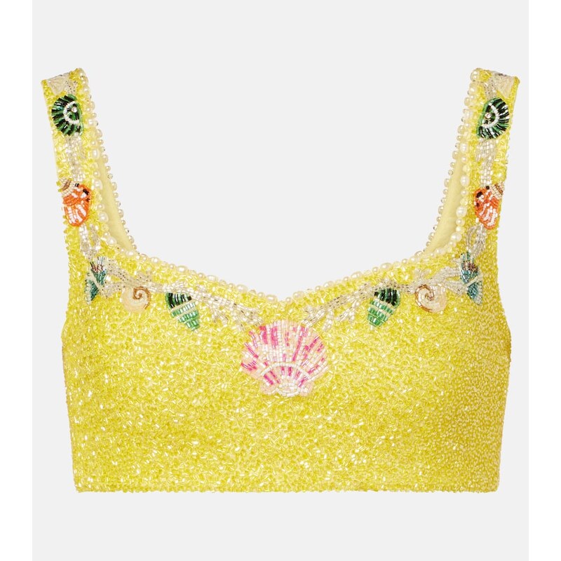 Clio Peppiatt Marina embellished crop top 67933780