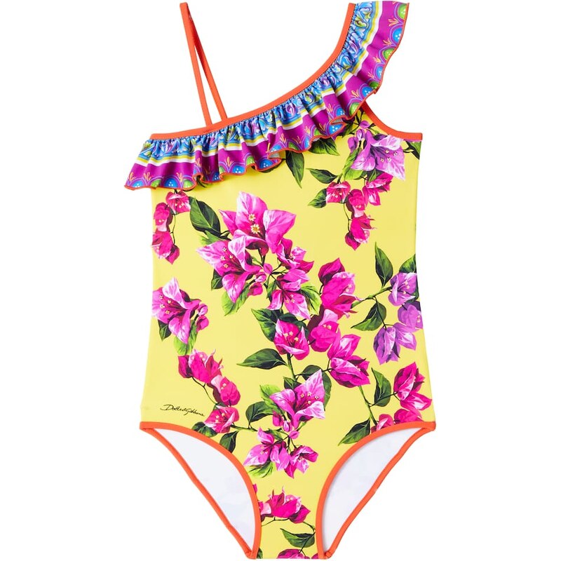 Dolce&Gabbana Kids Taormina floral ruffled swimsuit 67953529