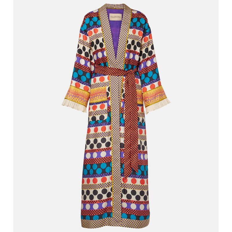 Valentino Polka-dot silk beach cover-up 68289515