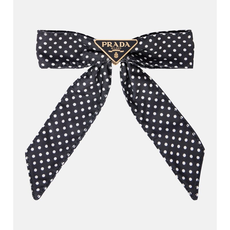 Prada Bow-detail polka-dot hair clip 68044515