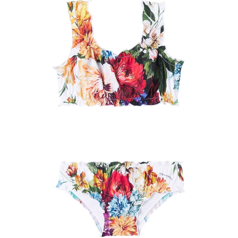 Dolce&Gabbana Kids Floral ruffled bikini 68107723