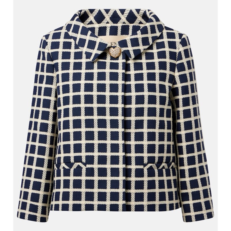 Valentino Checked wool and cotton-blend jacket 68290677