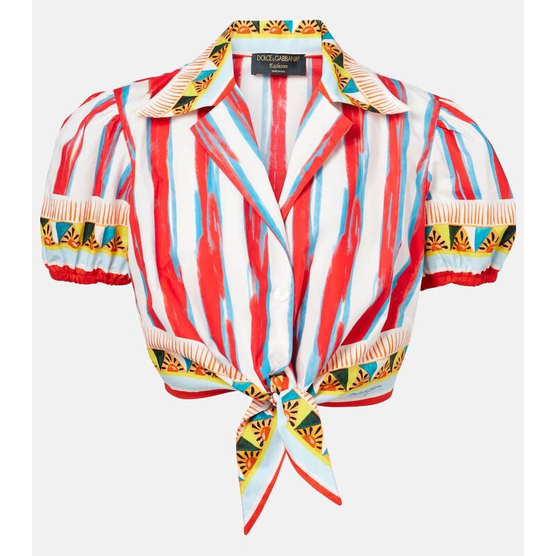 Dolce&Gabbana Cropped striped cotton shirt 67984038