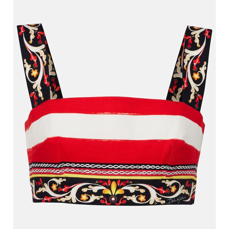 Dolce&Gabbana Striped cotton-blend bra top 67984040