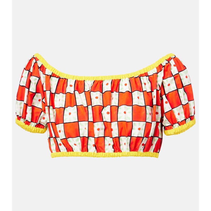 Dolce&Gabbana Patterned cotton crop top 68122311