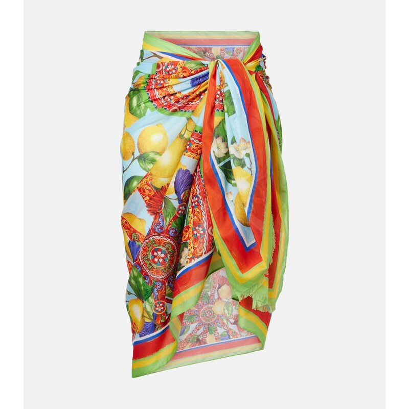 Dolce&Gabbana Printed cotton beach cover-up 68291866