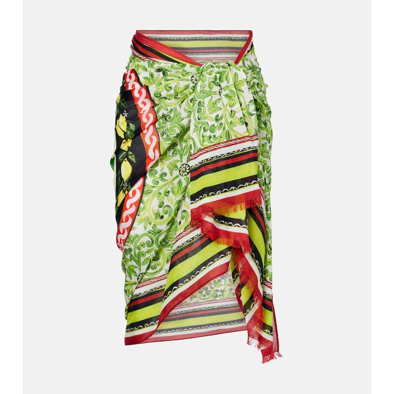 Dolce&Gabbana Printed cotton beach cover-up 68168962