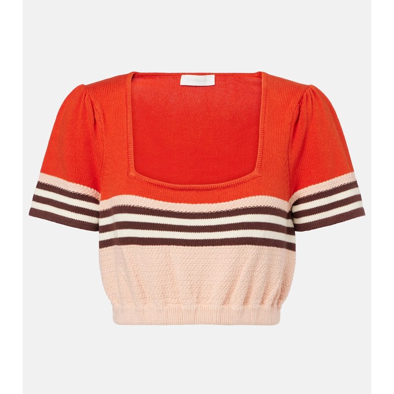 Zimmermann Ascension knitted cotton-blend top 68025062