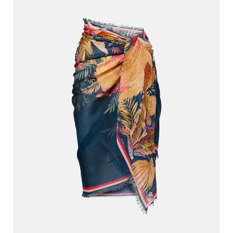 Zimmermann Printed cotton beach cover-up 68282178