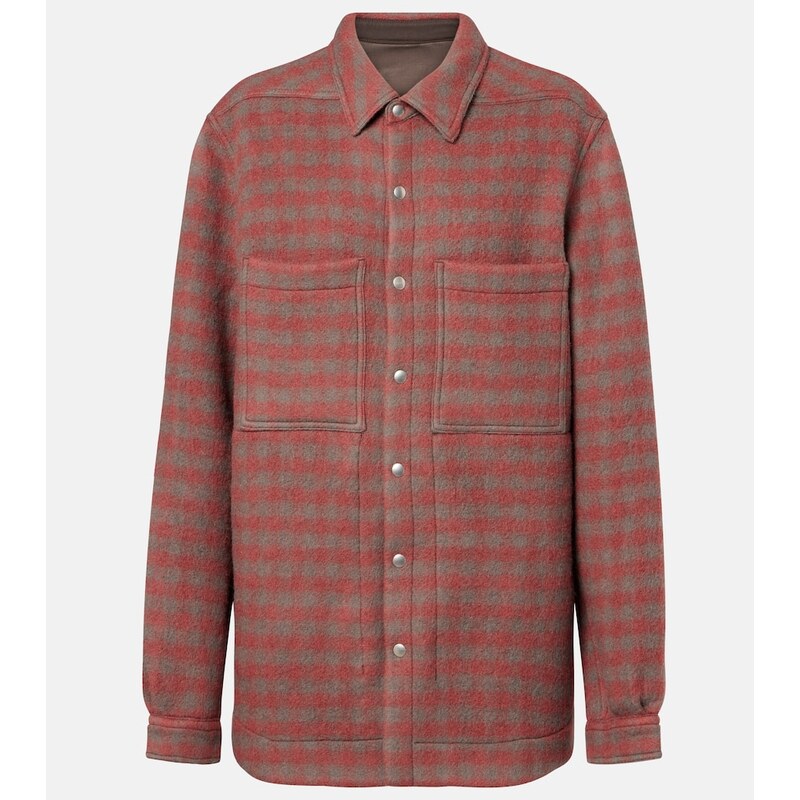 Rick Owens Checked virgin wool overshirt 68206678