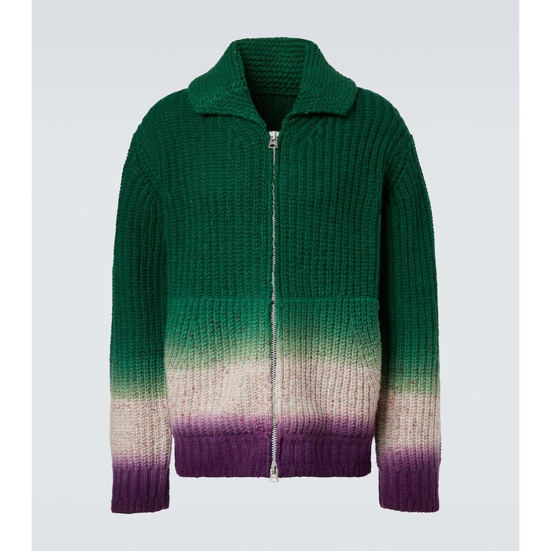 Sacai Ribbed-knit wool zip-up cardigan 68004177