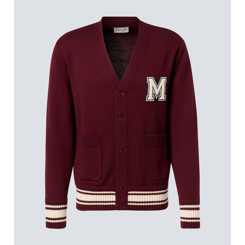 Moncler Patch-appliquÃ wool cardigan 68050016